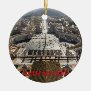 Vatican City Panoramic Christmas Ornament