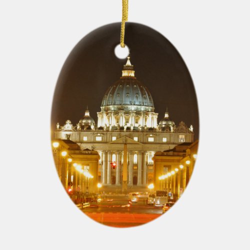 Vatican city Rome Italy at night Ceramic Ornament