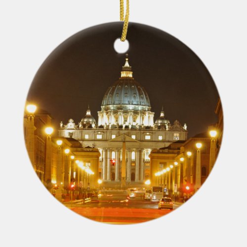 Vatican city Rome Italy at night Ceramic Ornament