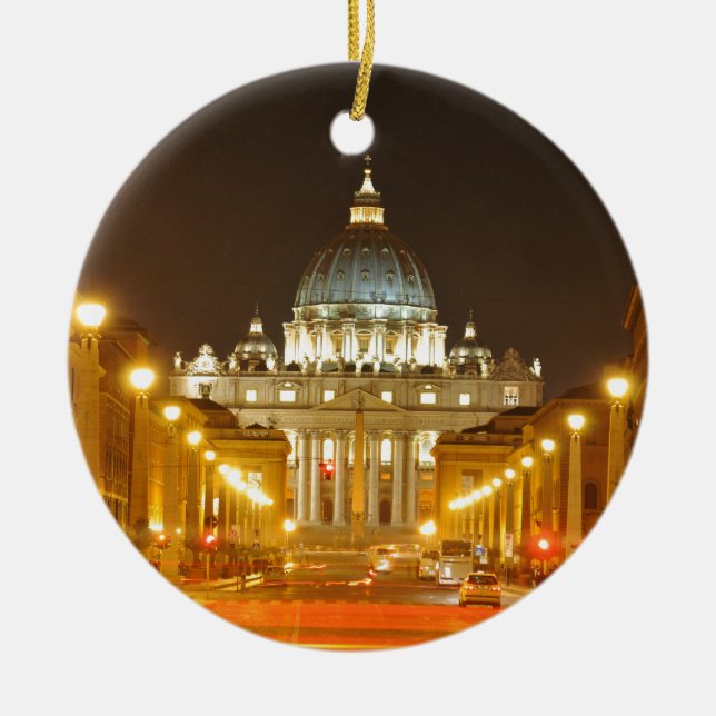 Vatican city, Rome, Italy at night Ceramic Ornament (Front)