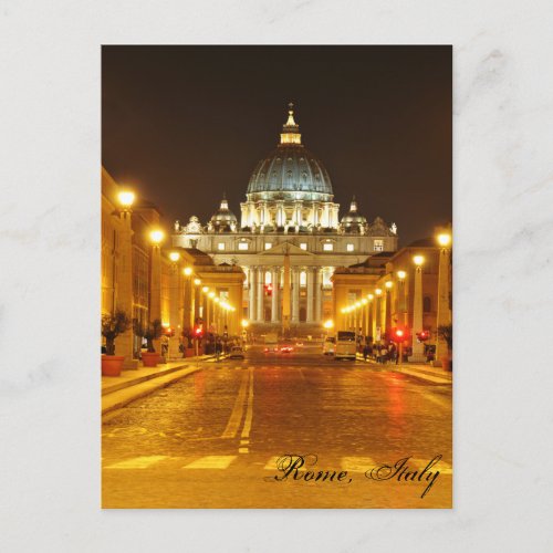 Vatican city Rome Italy at night Postcard