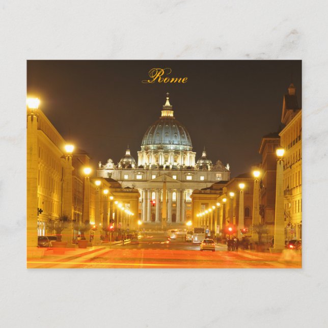 Vatican city, Rome, Italy at night Postcard (Front)