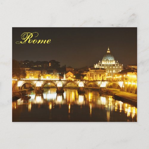 Vatican city Rome Italy at night Postcard