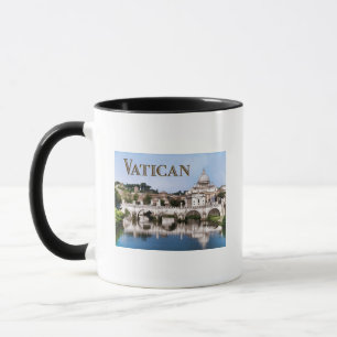Vatican City Seen from Tiber River text VATICAN Mug