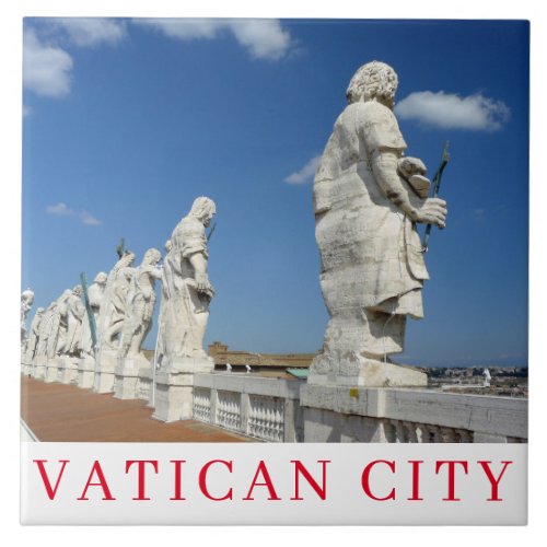 Vatican City StPeters Basilica statues tile