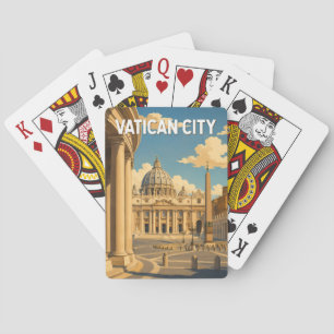 Vatican City St Peter's Square Illustration Travel Poker Cards