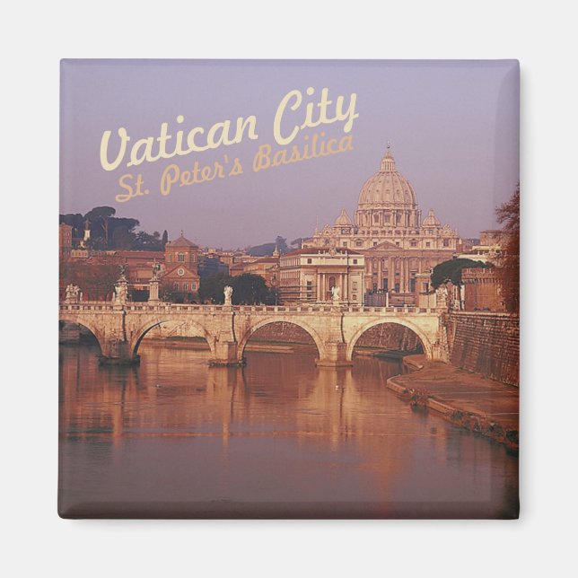 Vatican City St Peters Twilight Fridge Magnet (Front)