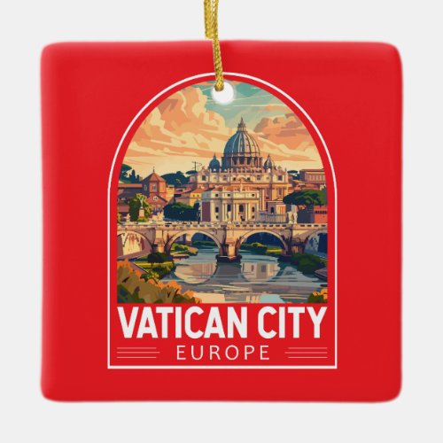Vatican City Travel Art Vintage Ceramic Ornament