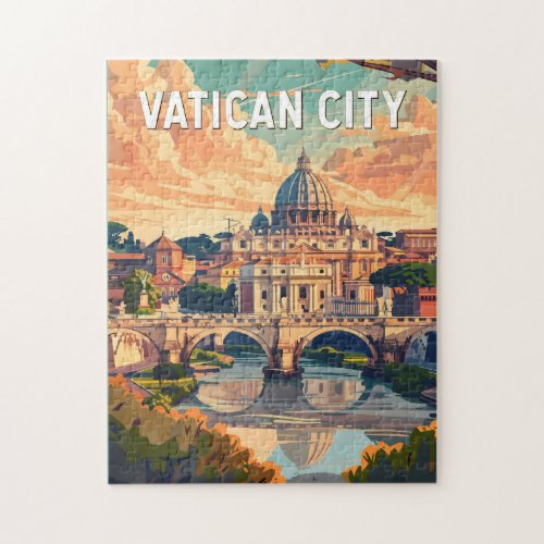 Vatican City Travel Art Vintage Jigsaw Puzzle