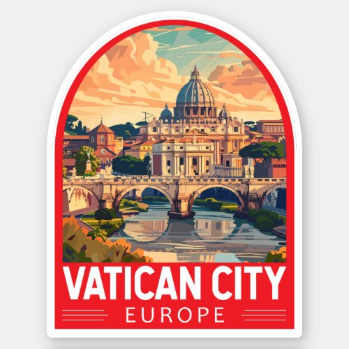 Vatican City Travel Art Vintage Sticker
