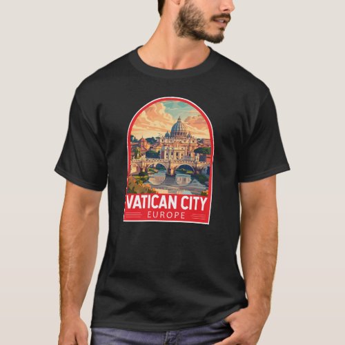 Vatican City Travel Art Vintage T_Shirt