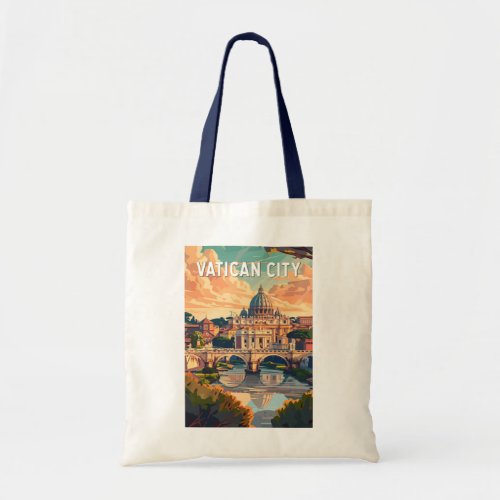 Vatican City Travel Art Vintage Tote Bag