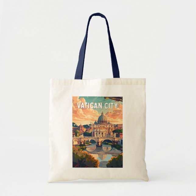 Vatican City Travel Art Vintage Tote Bag (Front)