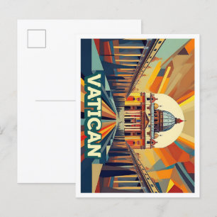 Vatican City Travel artistic colorful Postcard