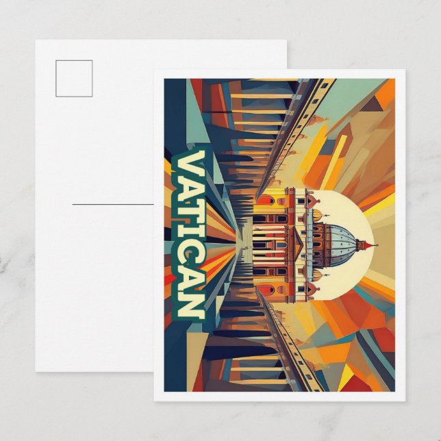 Vatican City Travel artistic colorful Postcard (Front/Back)