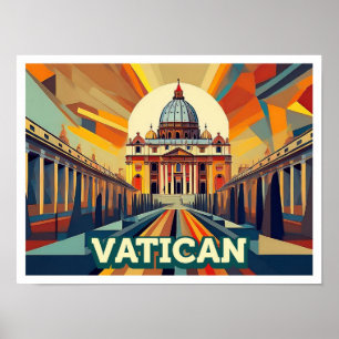 Vatican City Travel artistic colorful Poster