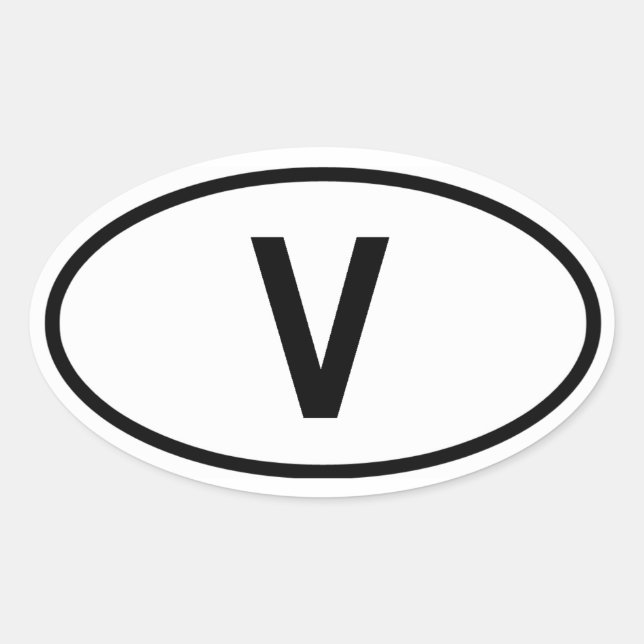 Vatican City "V" Oval Sticker (Front)