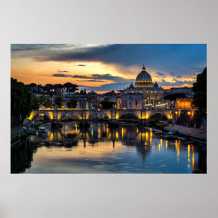 Vatican City View by Night Poster