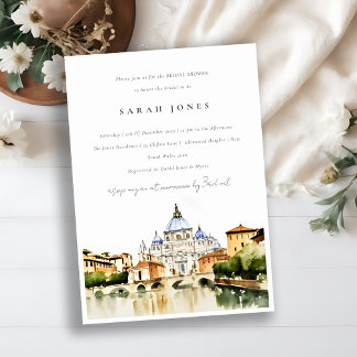 Vatican Dome Rome Italy Landscape Bridal Shower Invitation