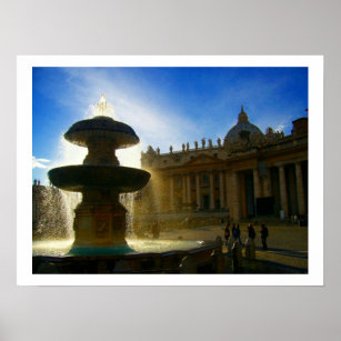 vatican fountain border poster
