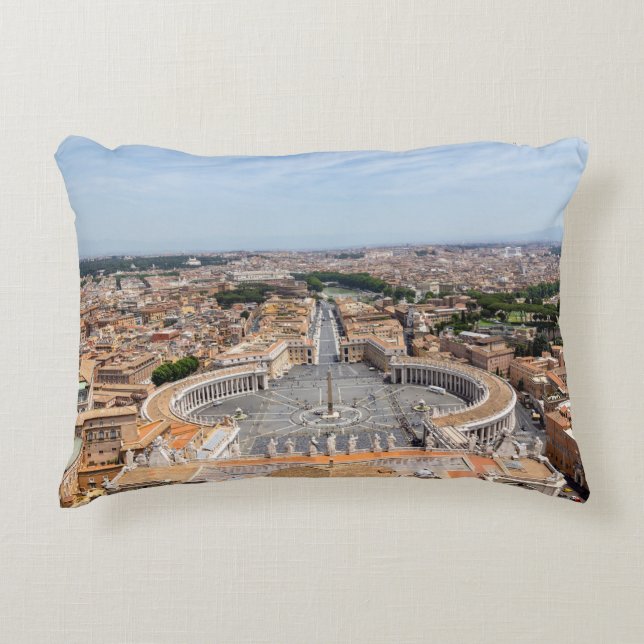 Vatican, Italy: St. Peter's Square aerial view Accent Pillow (Front)
