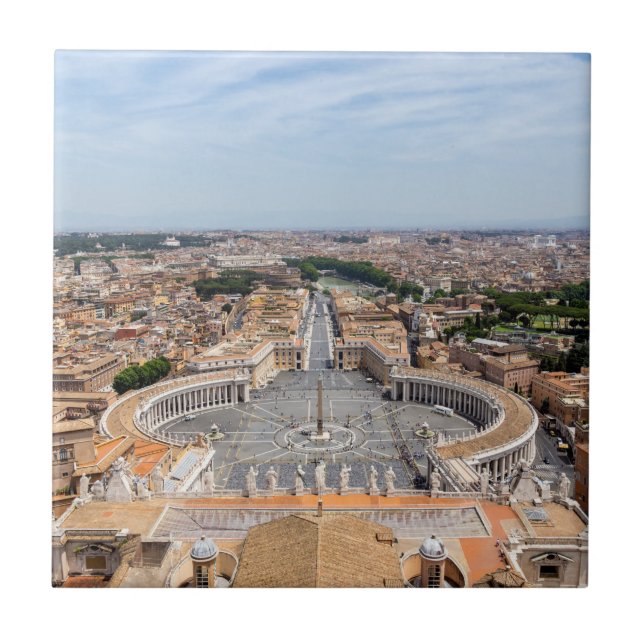 Vatican, Italy: St. Peter's Square aerial view Ceramic Tile (Front)