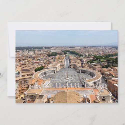 Vatican Italy St Peters Square aerial view Invitation