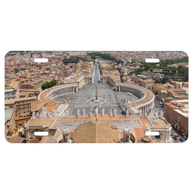 Vatican, Italy: St. Peter's Square aerial view License Plate (Front)