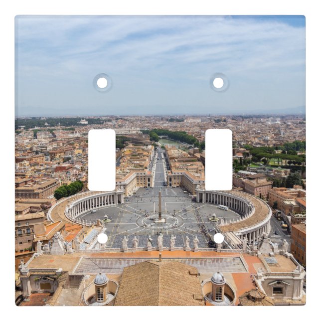 Vatican, Italy: St. Peter's Square aerial view Light Switch Cover (Front)