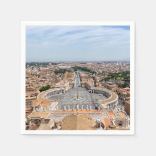 Vatican, Italy: St. Peter's Square aerial view Napkins