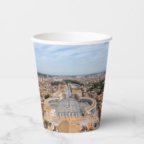 Vatican Italy St Peters Square aerial view Paper Cups