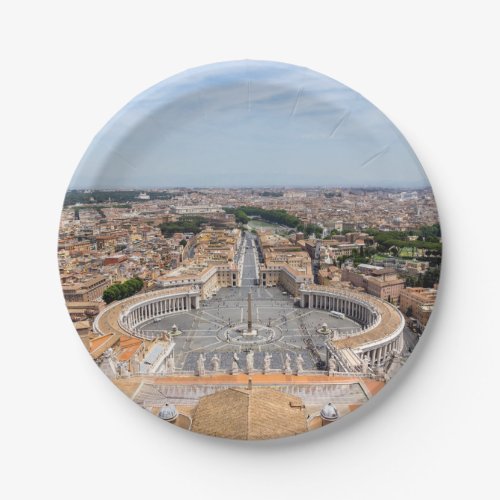 Vatican Italy St Peters Square aerial view Paper Plates