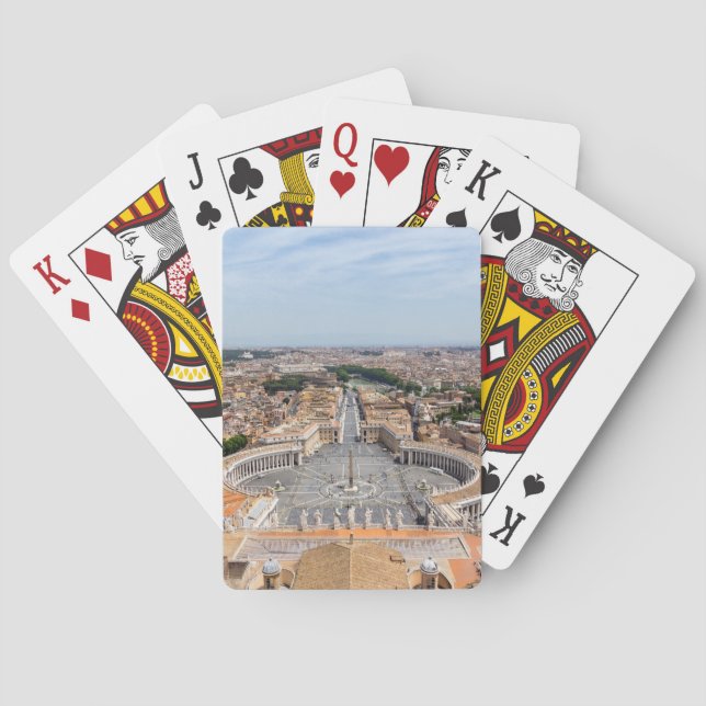 Vatican, Italy: St. Peter's Square aerial view Poker Cards (Back)