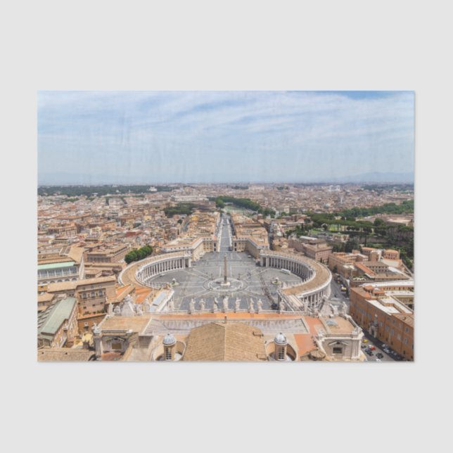Vatican, Italy: St. Peter's Square aerial view Tissue Paper (Front)