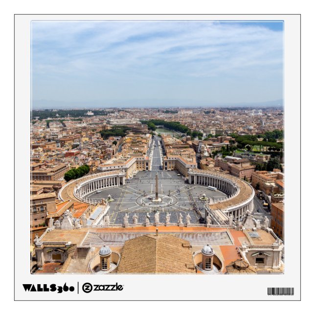 Vatican, Italy: St. Peter's Square aerial view Wall Decal (Front)