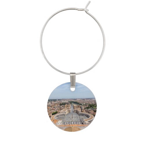 Vatican Italy St Peters Square aerial view Wine Charm