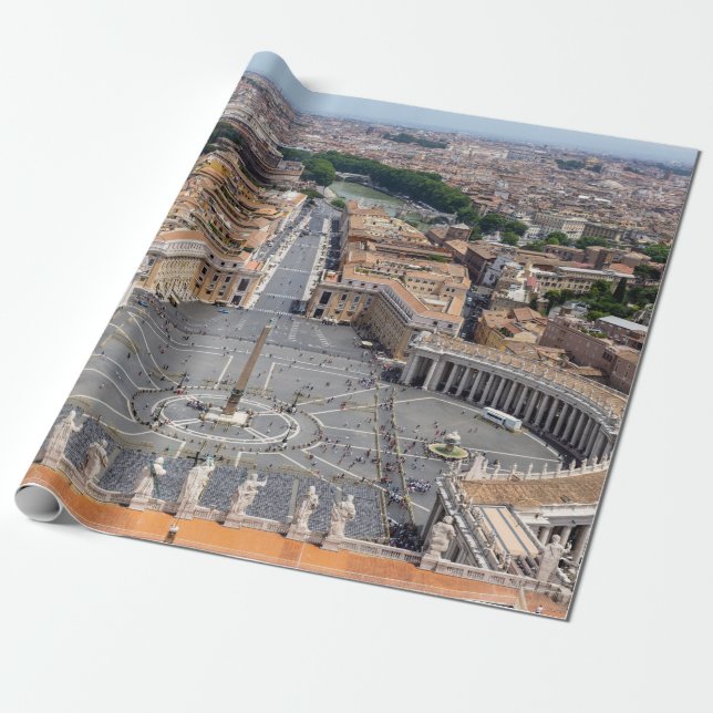 Vatican, Italy: St. Peter's Square aerial view Wrapping Paper (Unrolled)