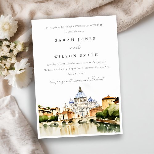 Vatican Rome Italy Landscape Wedding Anniversary Invitation