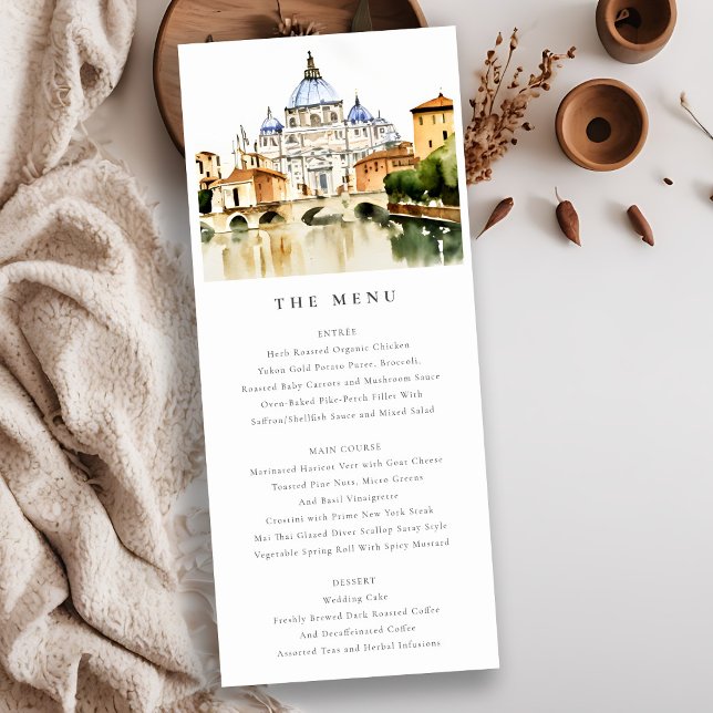 Vatican Rome Italy Landscape Wedding Menu Card (Creator Uploaded)