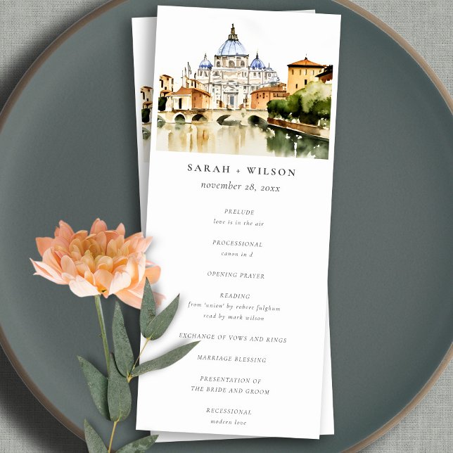 Vatican Rome Italy Landscape Wedding Program (Creator Uploaded)
