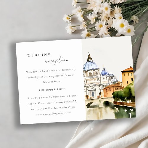 Vatican Rome Italy Landscape Wedding Reception Enclosure Card