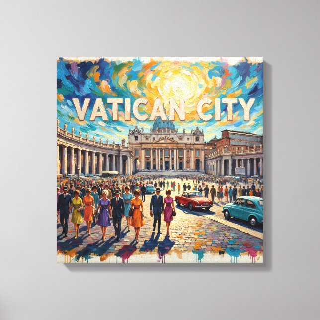 Vatican Square Sunlit Grandeur Canvas Print (Front)