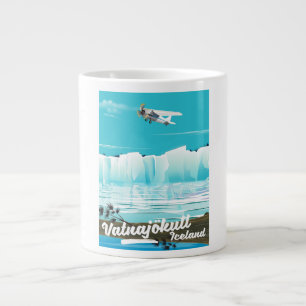 Vatnajökull iceland travel poster large coffee mug