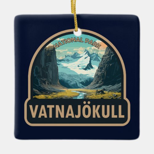 Vatnajokull National Park Iceland Travel Vintage Ceramic Ornament