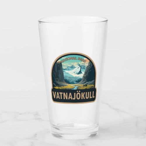 Vatnajokull National Park Iceland Travel Vintage Glass