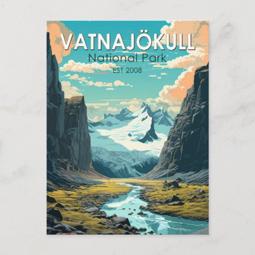 Vatnajokull National Park Iceland Travel Vintage Postcard