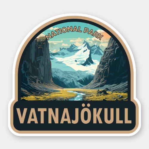 Vatnajokull National Park Iceland Travel Vintage Sticker