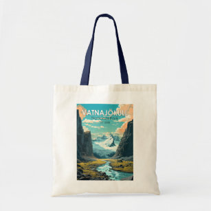 Vatnajokull National Park Iceland Travel Vintage Tote Bag