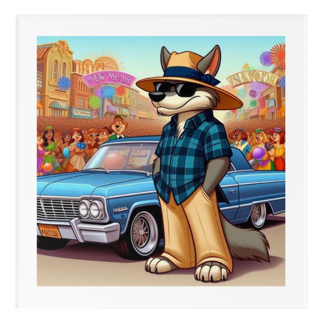 Vato Lobo "New Year" Acrylic Print (Front)