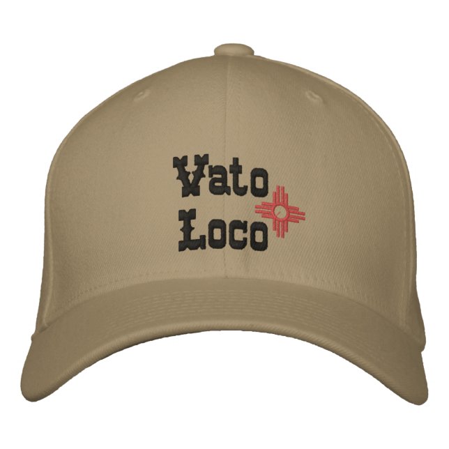 Vato Loco Zia Sun Baseball Cap Men's Hat NAME (Front)